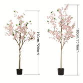 Realistic Faux Cherry Blossom Tree with Natural Wood Trunk