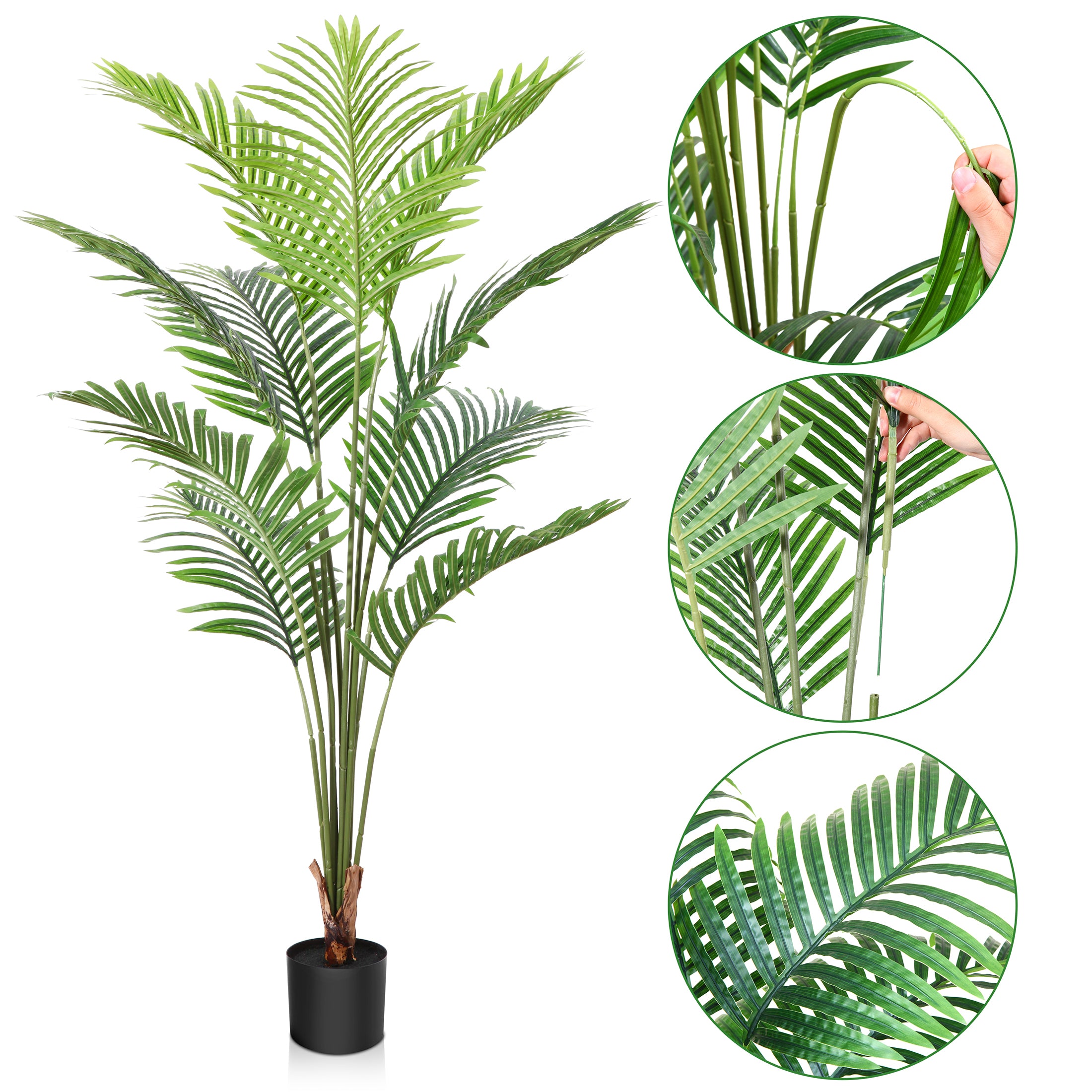 Realistic Artificial Palm Tree for indoor spaces, made from soft-touch fabric