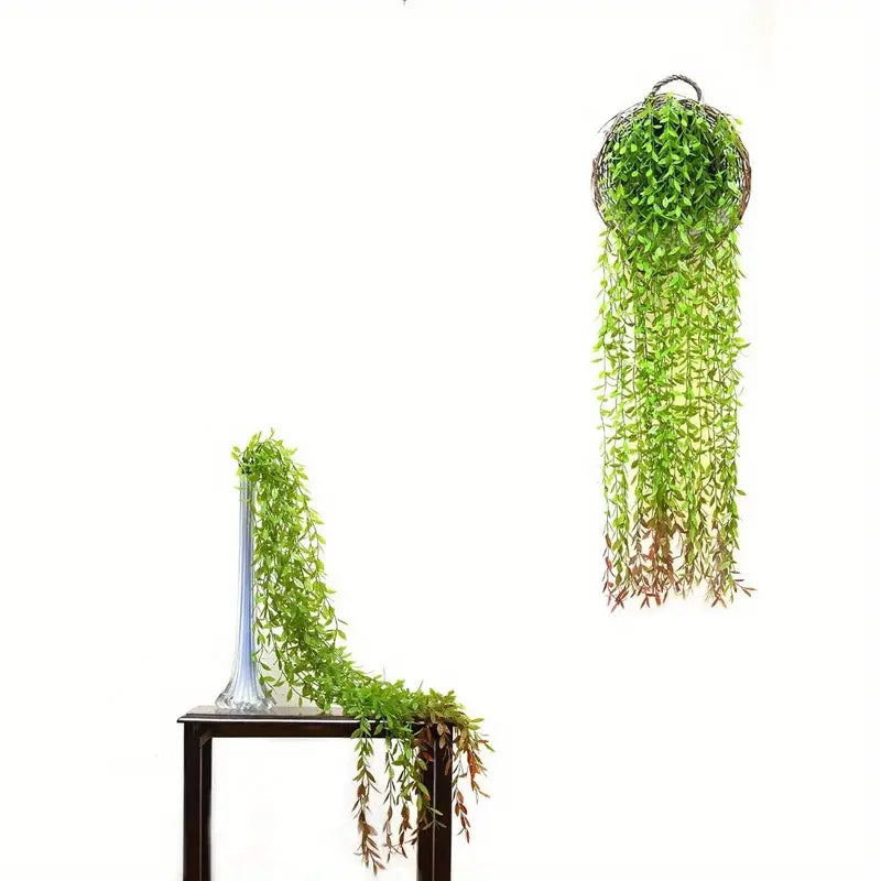 3.5 Ft Faux Eucalyptus Hanging Vines (Set of 6) – Cascading Artificial Greenery for Wall, Arch & Event