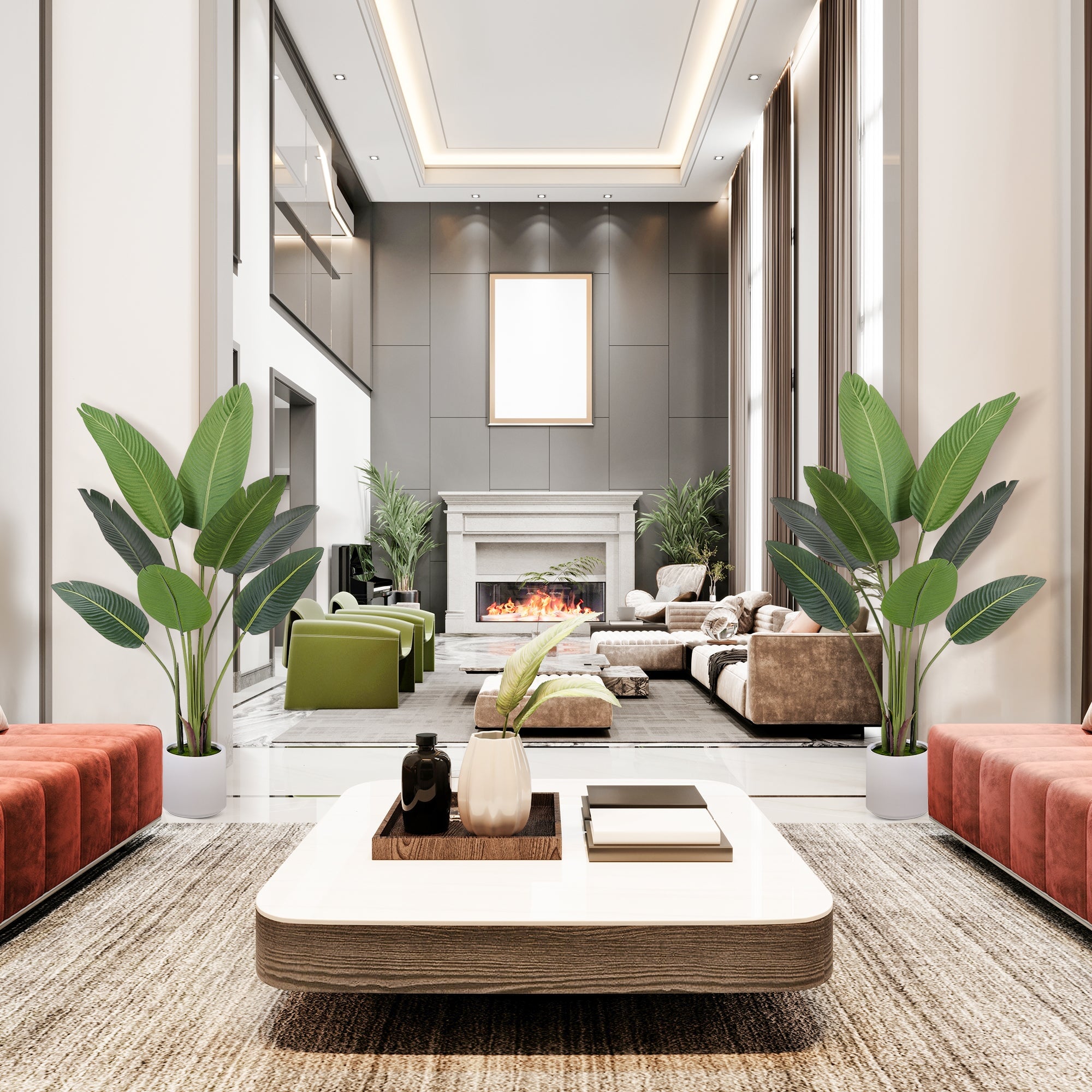 4 Ft Artificial Tropical Palm Plant-Lifelike Faux Greenery for Home & Office 4ft Luxiplant