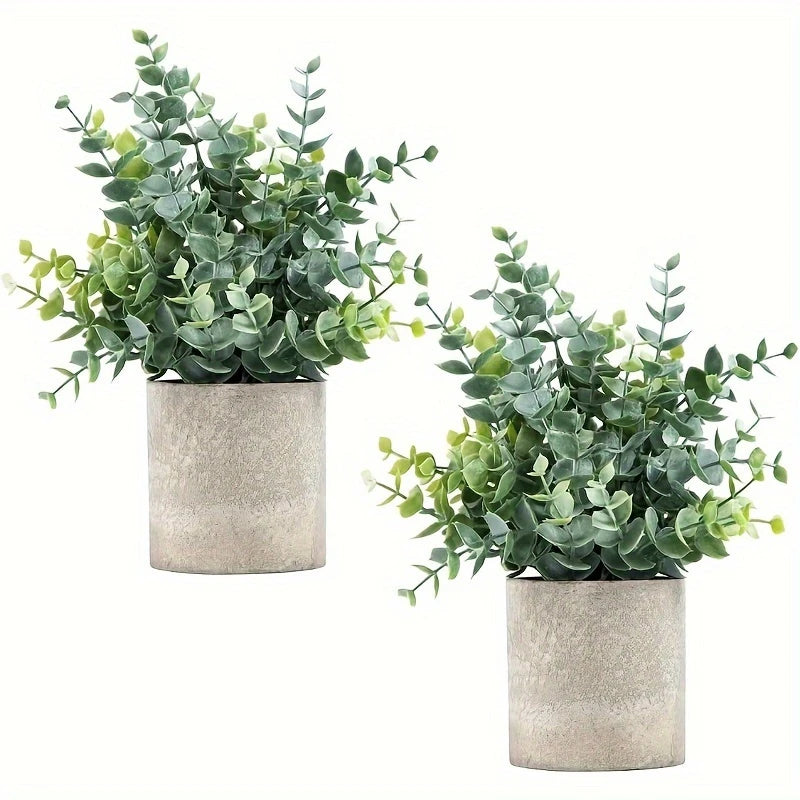 Charming 1 Ft artificial Eucalyptus set with vibrant foliage and low-maintenance design