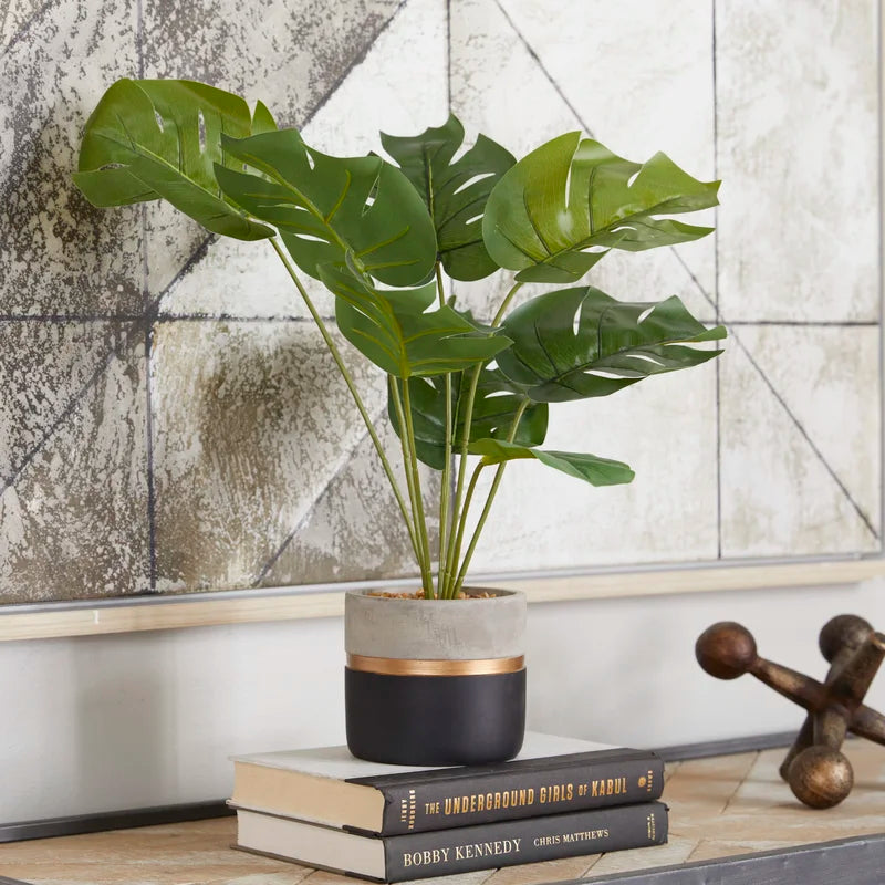 Realistic 2ft artificial Monstera plant with soft-touch leaves
