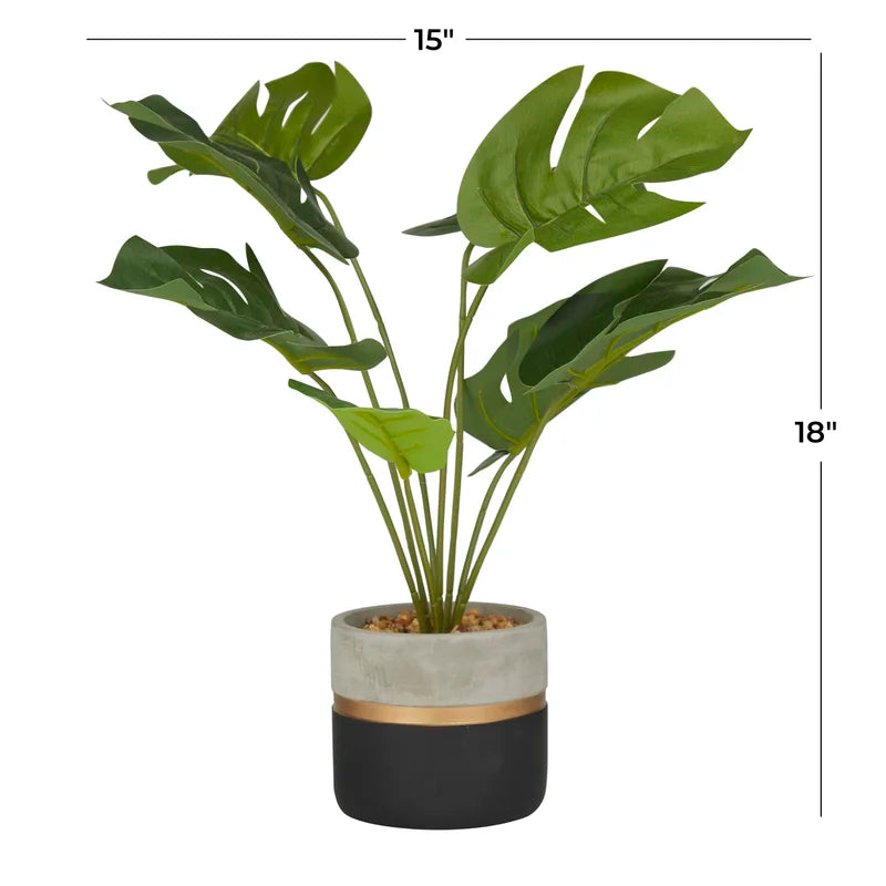 Maintenance-free artificial Monstera plant for a tropical touch
