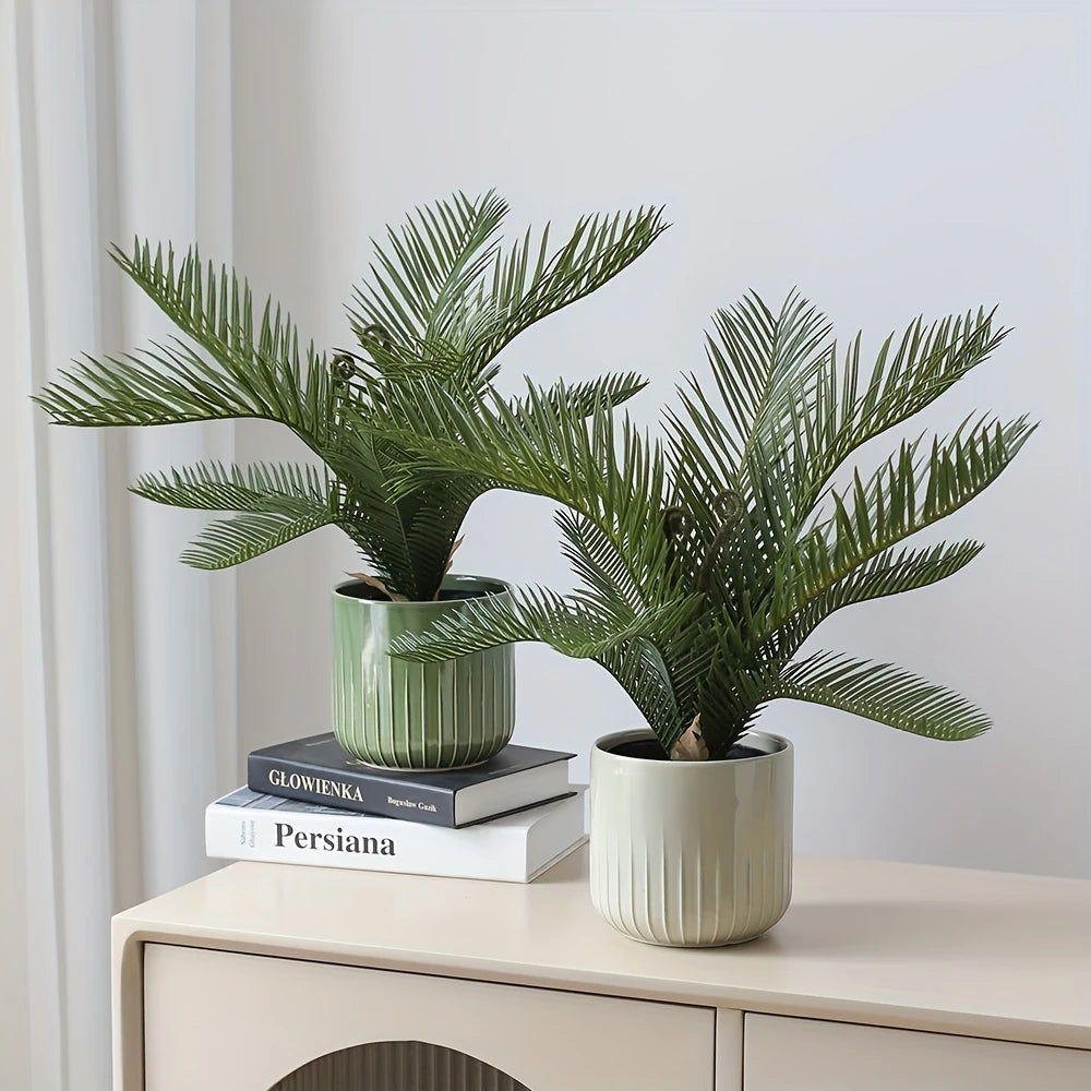 Elegant 2 Ft faux Fern potted plant for a natural, green touch indoors