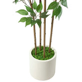 Faux ficus tree designed to bring natural beauty to indoor spaces.