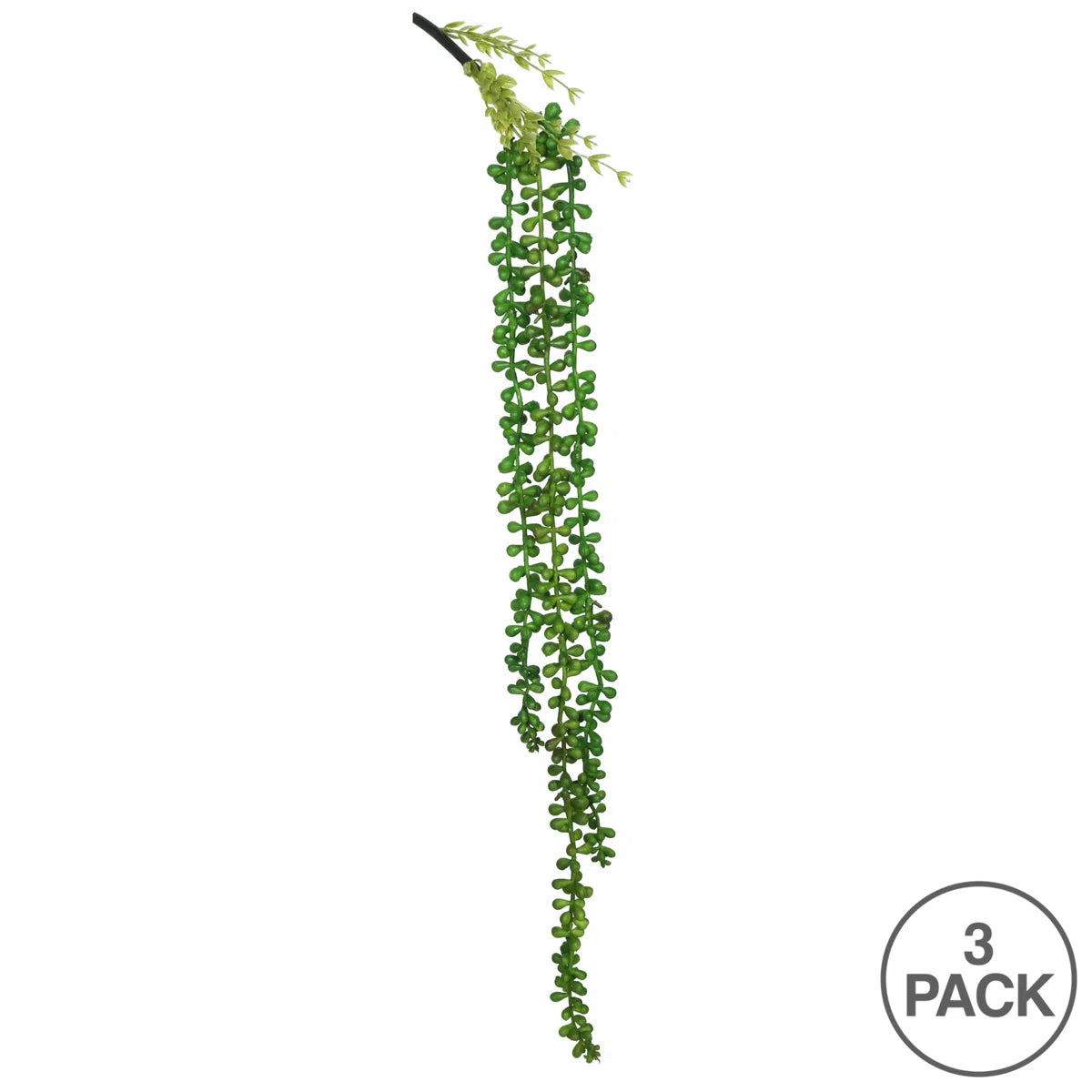 2.5 Ft Artificial String of Pearls Succulent (Set of 3) – Hanging Faux Greenery Vines for Shelf, Vase & Tabletop
