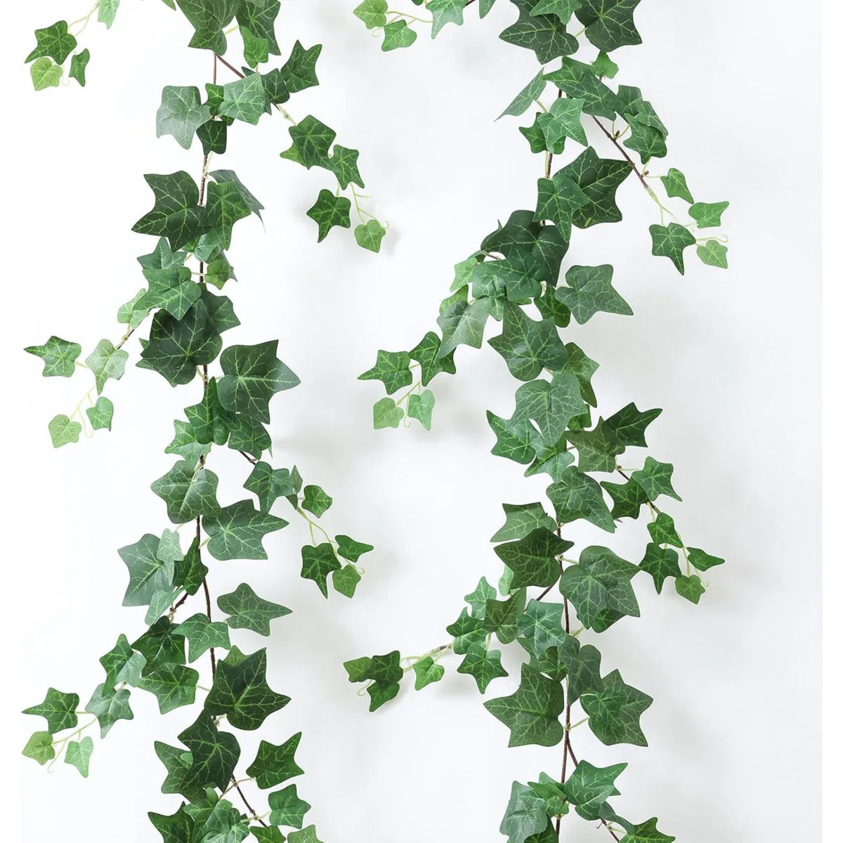 12 Ft Artificial Ivy Garland (2 Strands) – Faux Hanging Greenery Vines with Silk Leaves for Wall, Wedding, Party & Home