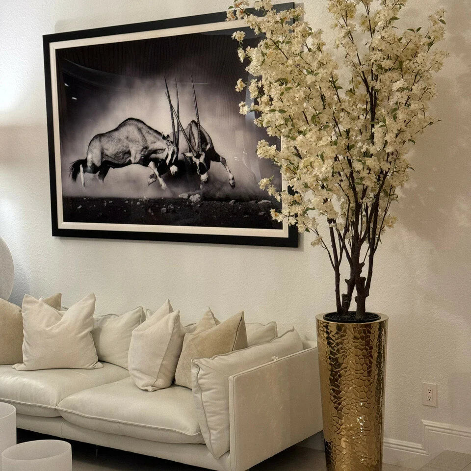 7 Ft Cherry Blossom Tree Floral Arrangement – Luxe Artificial Bloom (Pot Not Included) – full plant shot showcasing realistic foliage