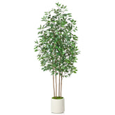 Premium Faux Ficus Tree with fabric and wood materials