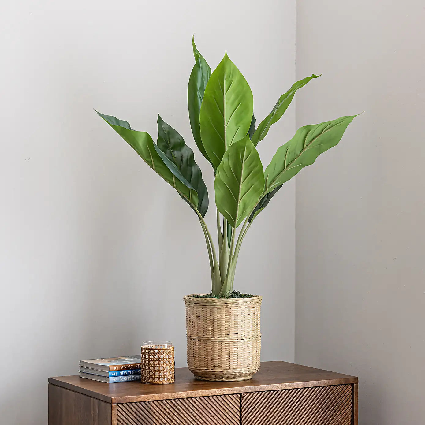 2 Ft Artificial Banana Plant in Bamboo Plant Pot – perfect for modern home decor