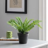 1 Ft Artificial Fern in Black Plant Pot – lifelike tropical plant alternative