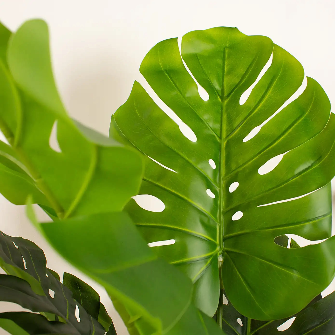 4 Ft Artificial Monstera Cheese Plant in Black Plastic Plant Pot – ideal for indoor botanical themes