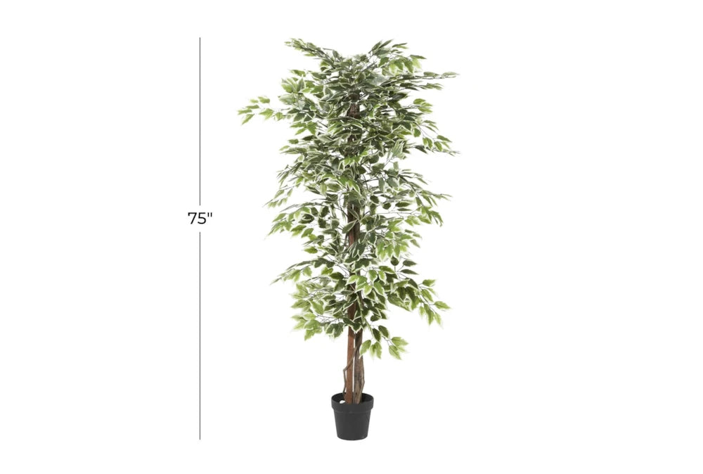 Decorative Faux Green Ficus Tree for Modern Interiors