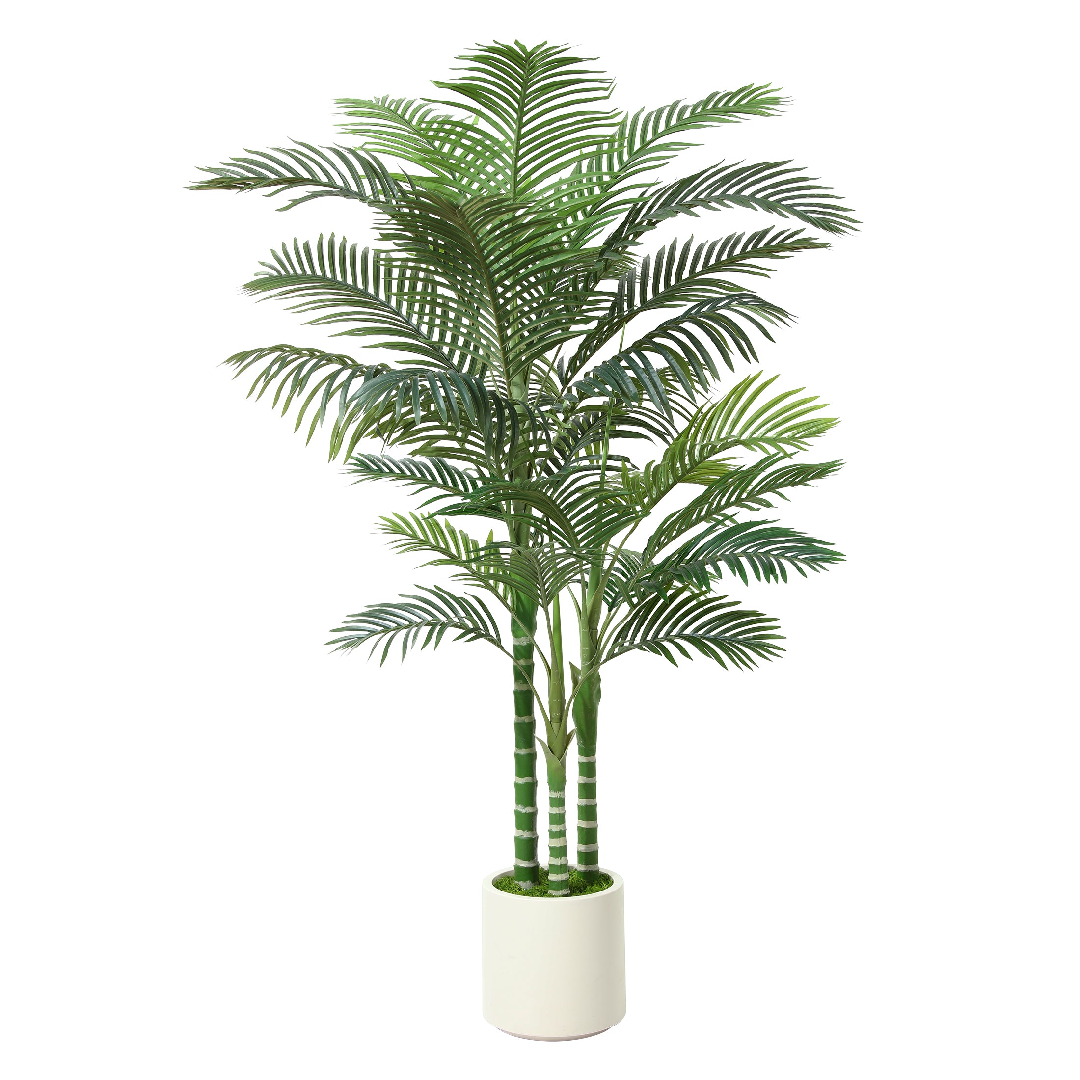 Decorative Faux Golden Cane Palm with lush green leaves