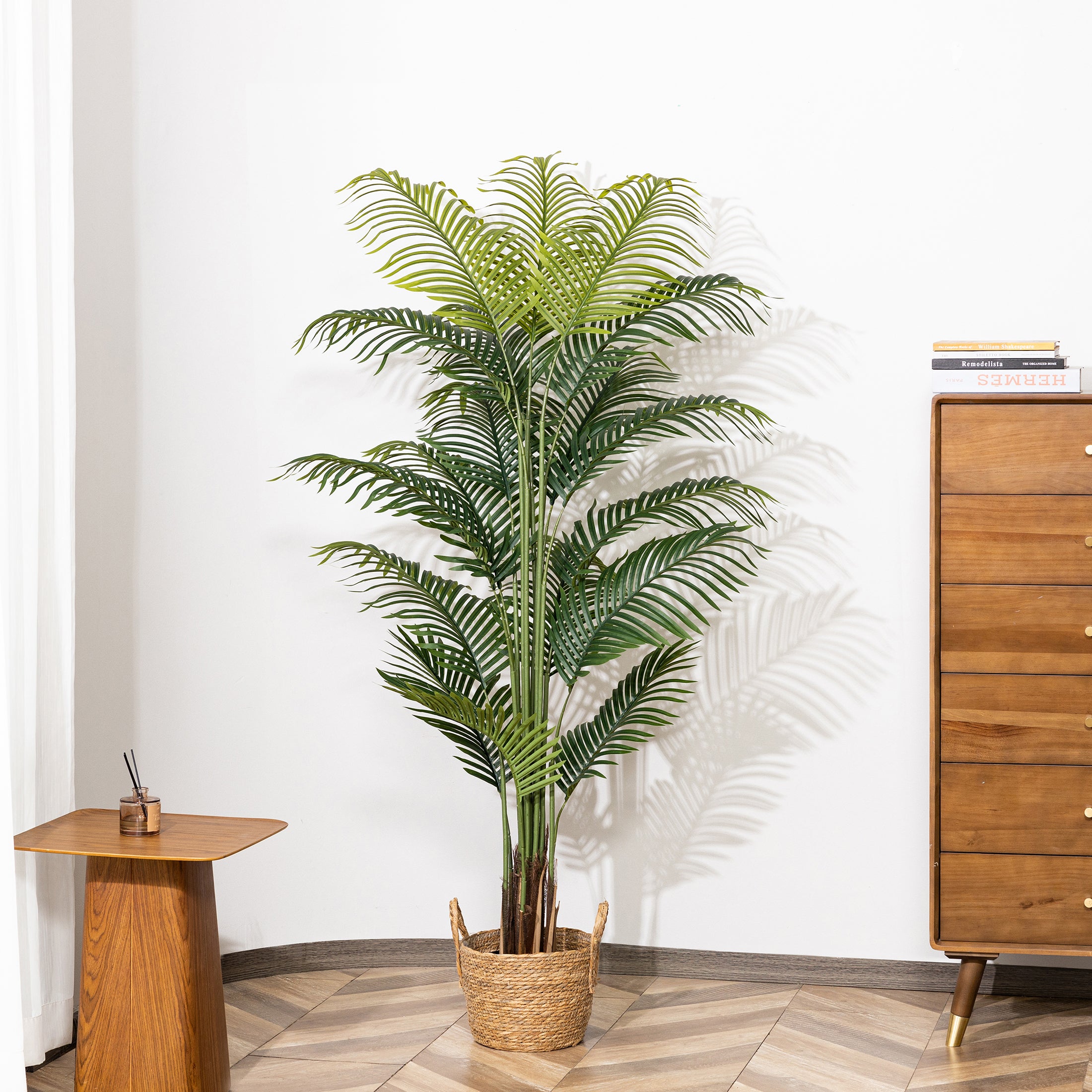6ft Indoor Artificial Palm Tree with vibrant green leaves and natural look