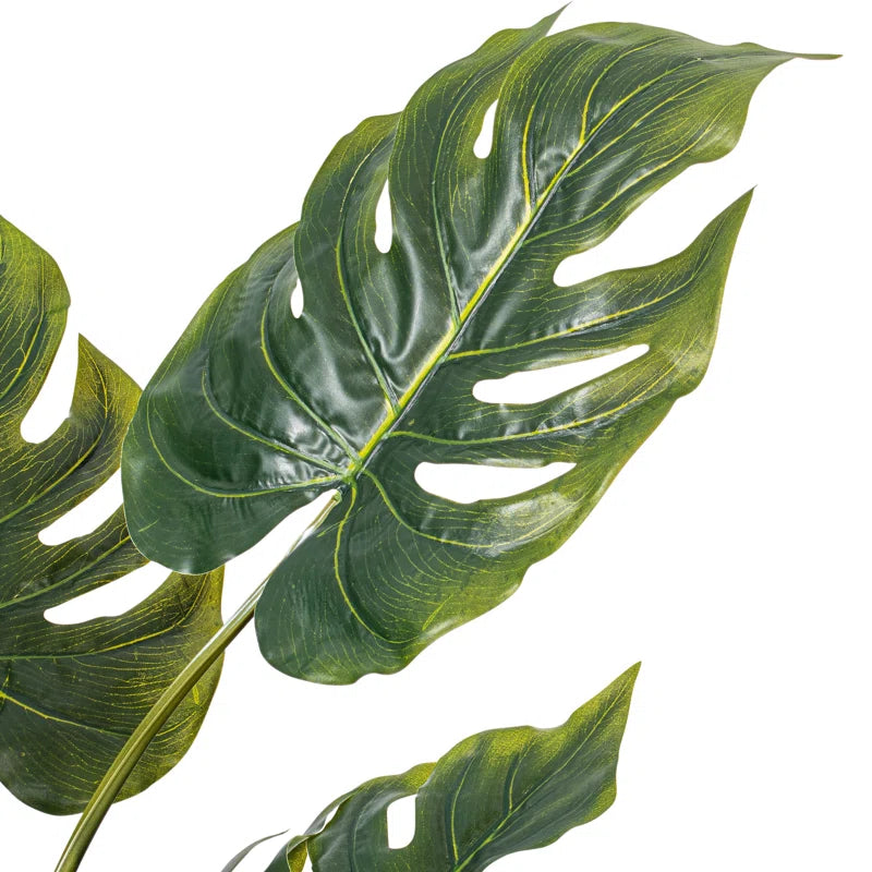 Lifelike Faux Philodendron with High-Quality Fabric Leaves