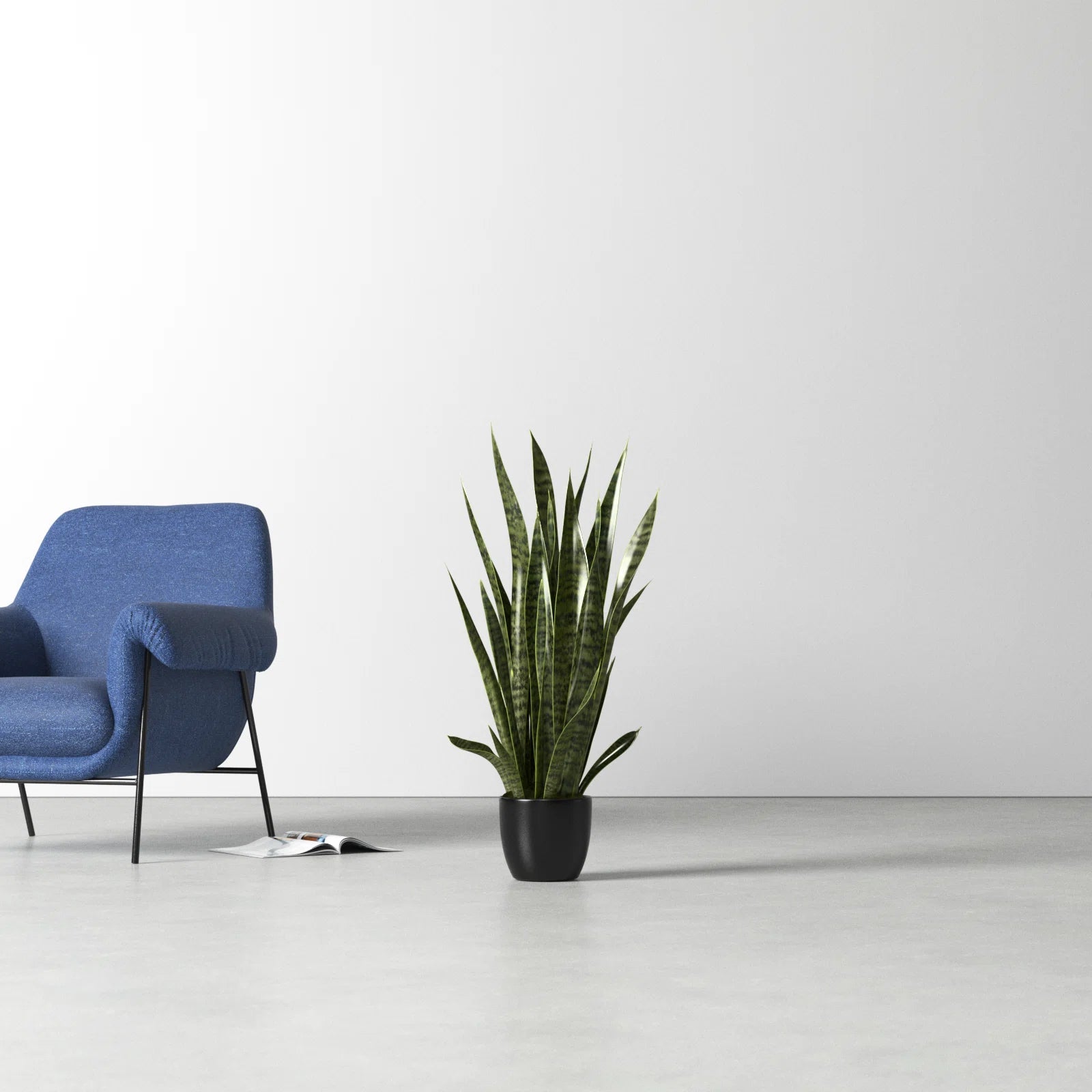 3ft Faux Snake Plant with Real-Touch Rubber Leaves