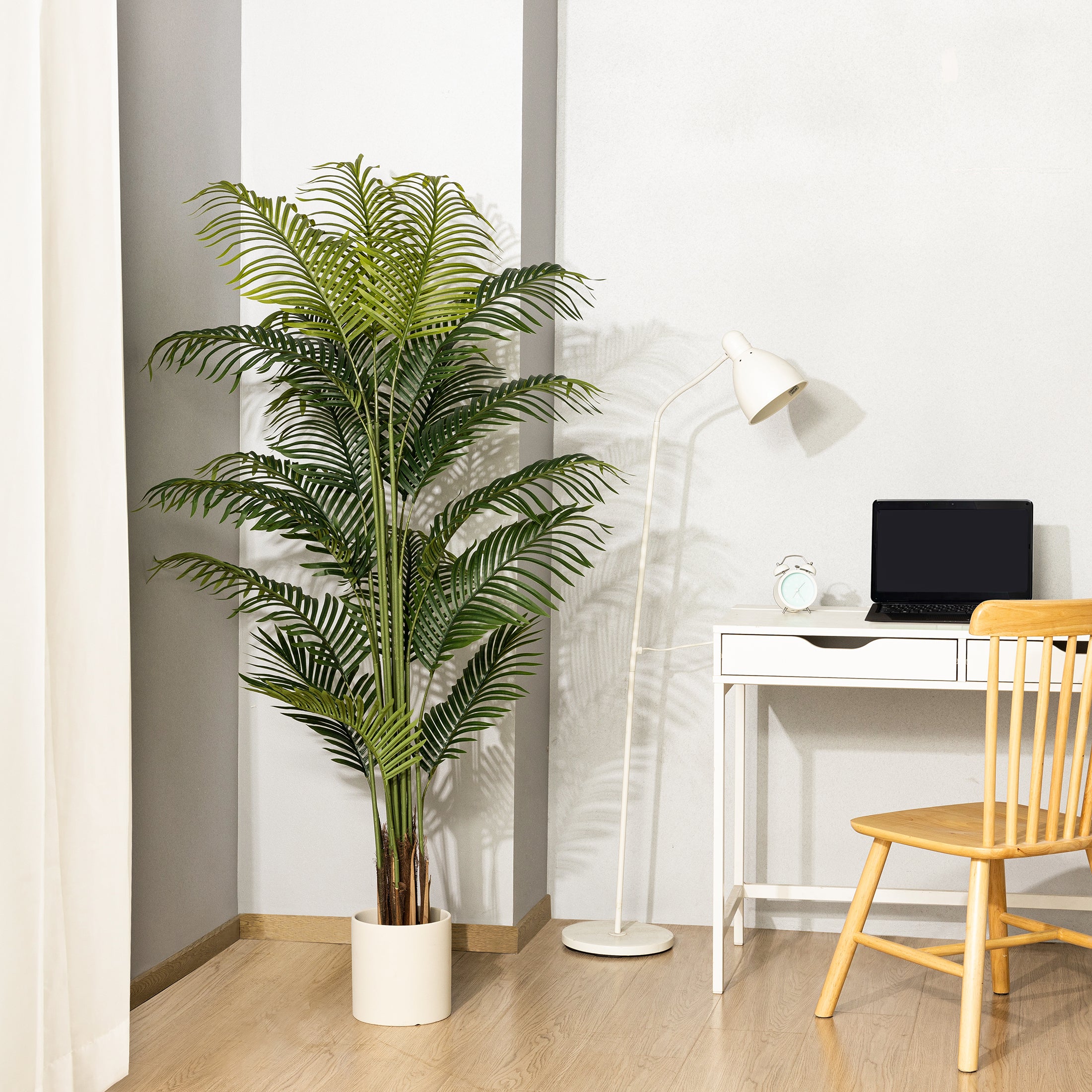 6ft Artificial Fake Palm Tree with realistic soft-touch leaves