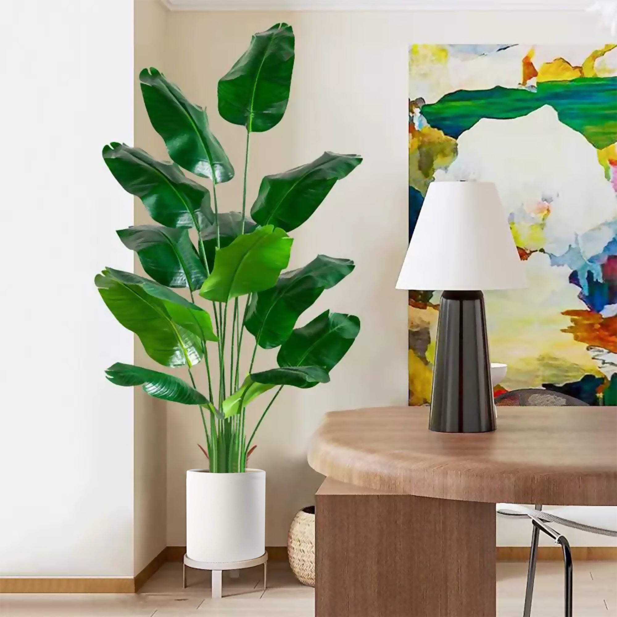 4 Ft Artificial Tropical Palm Plant-Lifelike Faux Greenery for Home & Office 4ft Luxiplant