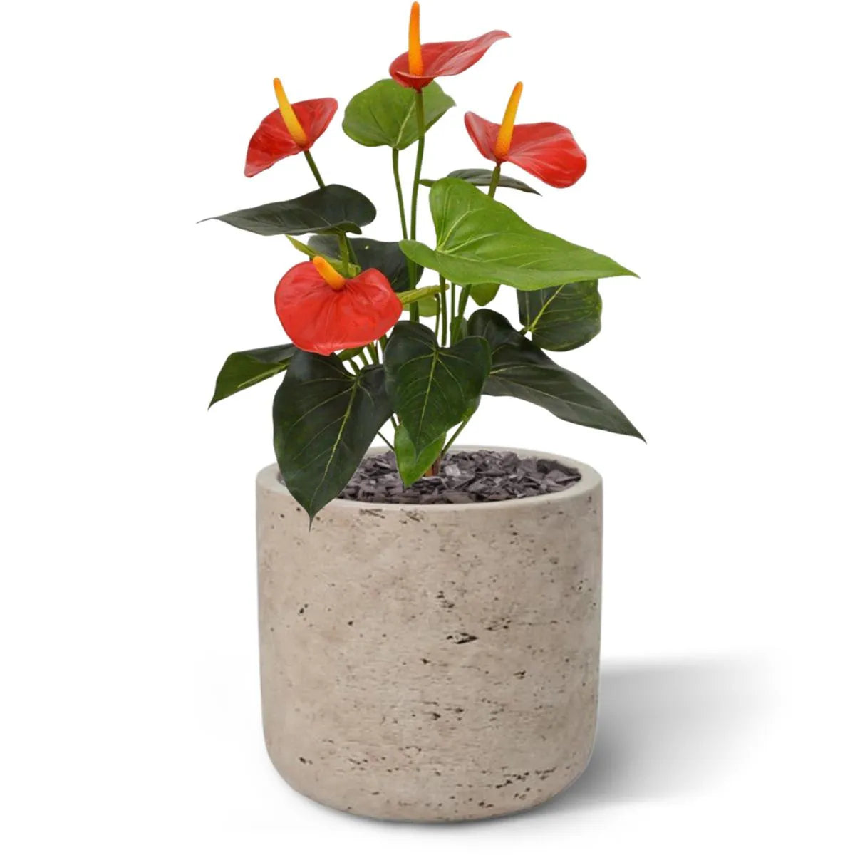 2 Ft Artificial Anthurium bush 40cm red – lifelike tropical plant alternative