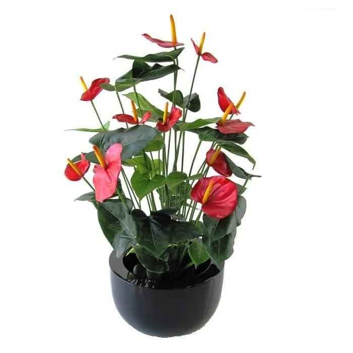 2 Ft Artificial Red Anthurium – Tropical Flower Plant – ideal for indoor botanical themes