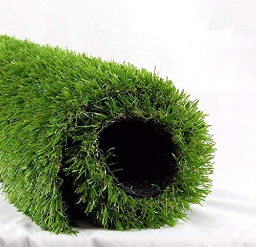 Roll of artificial grass on a white background