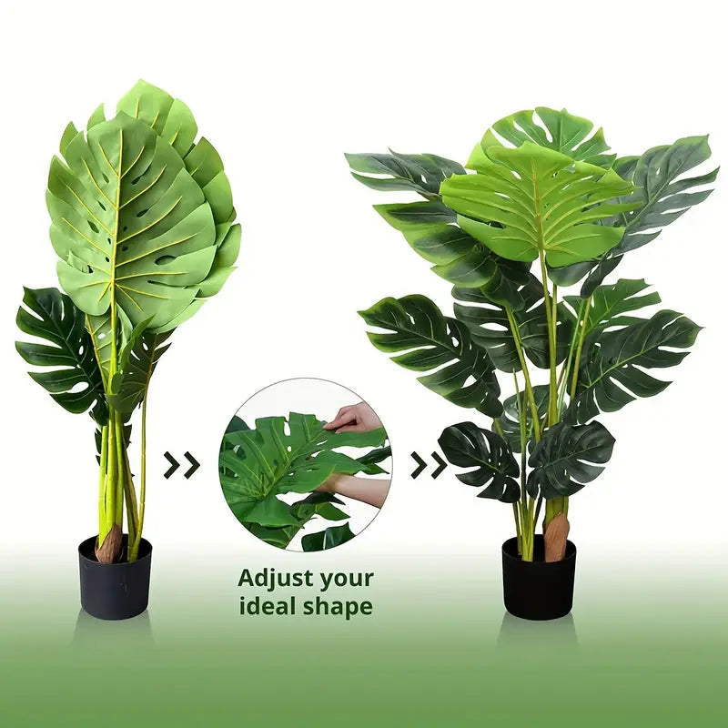 UV-Resistant Artificial Monstera for Home & Office Decor