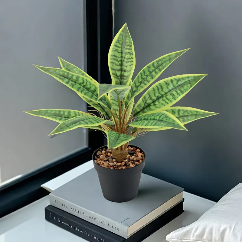 2 Ft Lifelike Simulated Green Plant Decoration: Artificial Tiger Tongue Fern – full plant shot showcasing realistic foliage