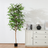 6ft Artificial Ficus Tree with realistic green leaves for home décor