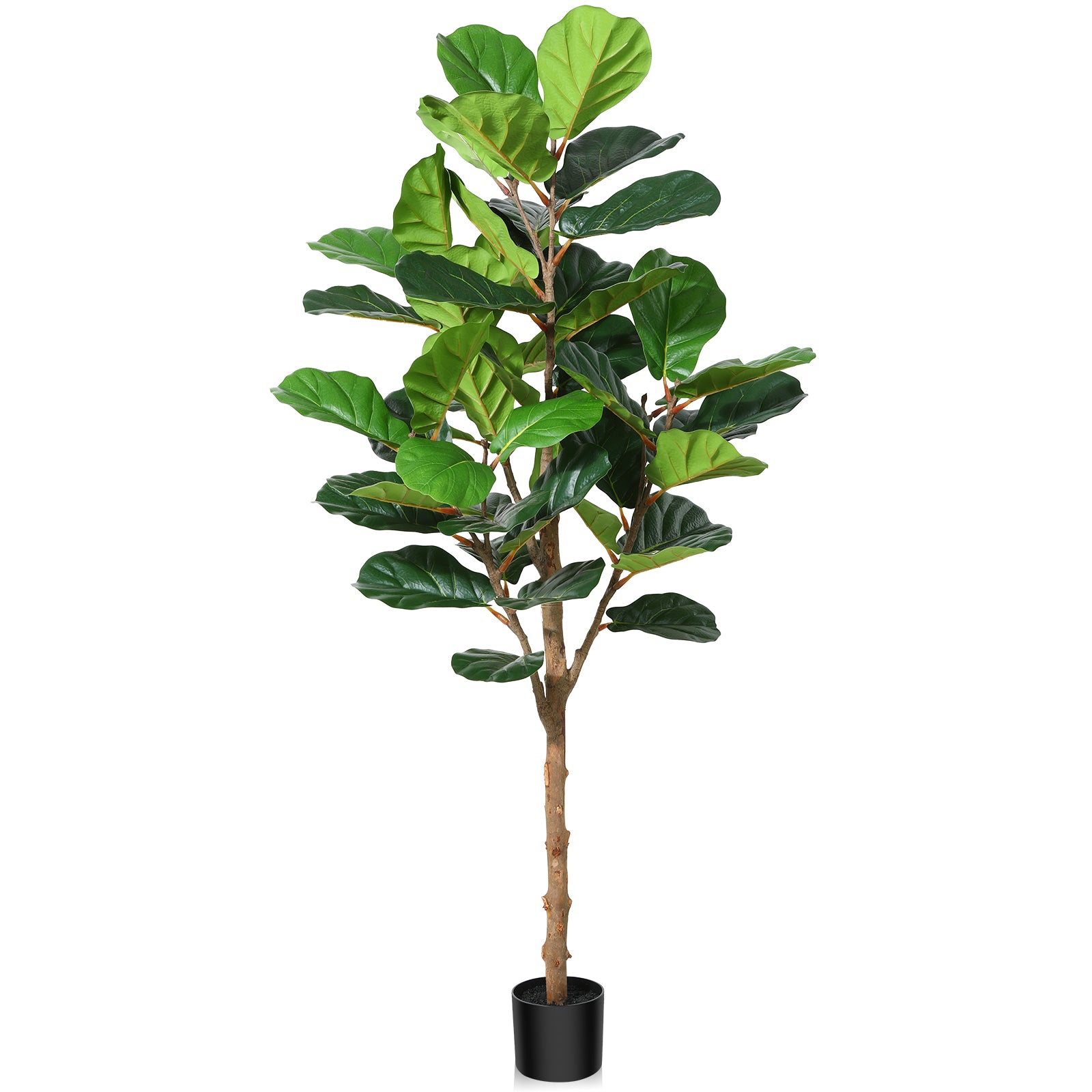 Faux Fiddle Leaf Fig Plant adding elegance to a modern living room