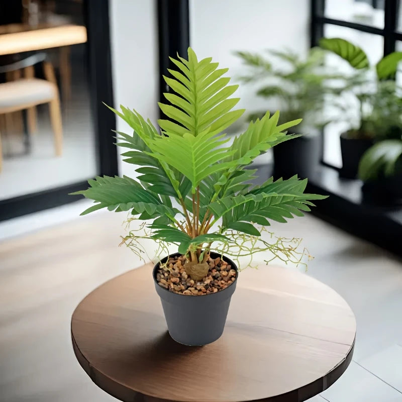 3 Ft Lifelike Simulated Green Plant Decoration - Tiger Tongue Fern & Tropical Sunflower Palm Tree – artificial greenery with natural texture