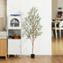 Lifelike 6ft Artificial Olive Plant with realistic green leaves and wooden trunk