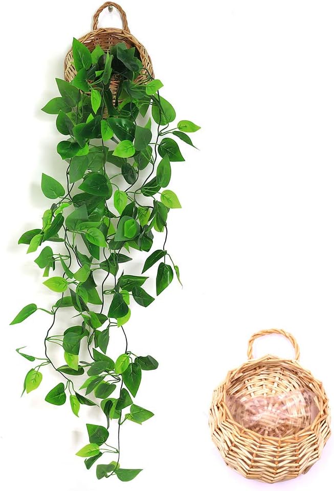 ANZOME 3 Ft Artificial Hanging Ivy Vine – Faux Green Leaf Garland for Indoor & Outdoor Wall, Home, Garden & Event Décor (Basket Not Included)