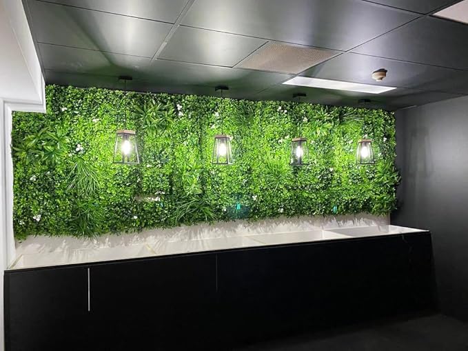 Luxury White Oasis Artificial Vertical Garden Wall Panels – Premium Indoor & Outdoor Plant Wall Décor with Highly Durable Greenery