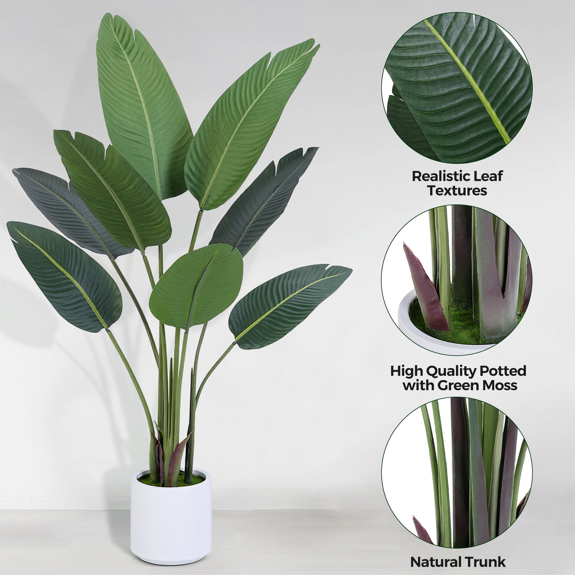 4 Ft Artificial Tropical Palm Plant-Lifelike Faux Greenery for Home & Office 4ft Luxiplant