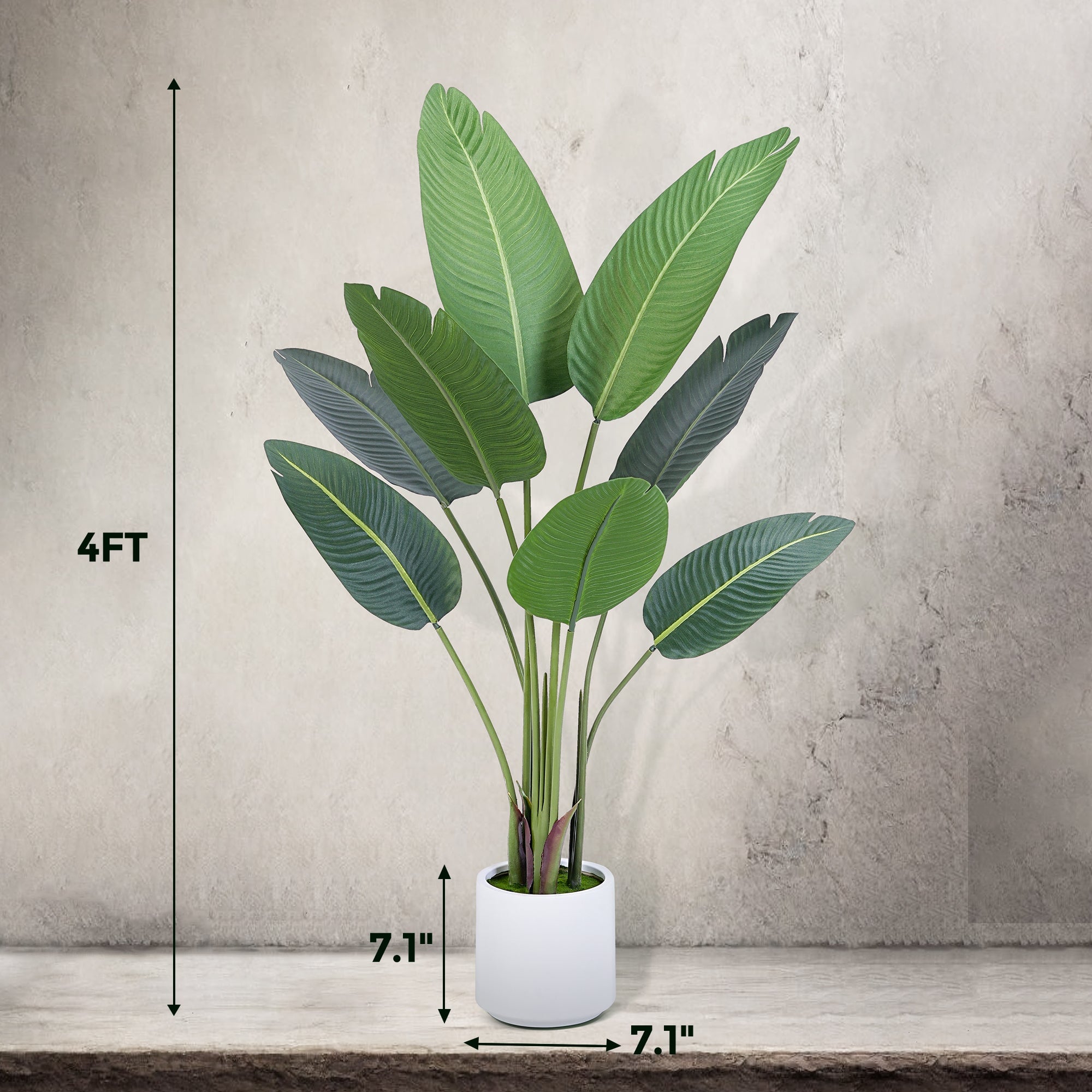 4 Ft Artificial Tropical Palm Plant-Lifelike Faux Greenery for Home & Office 4ft Luxiplant