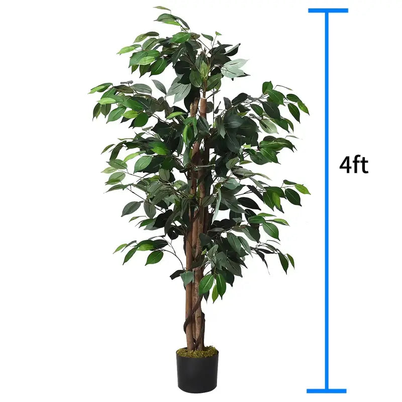 Lifelike Faux Ficus Tree – Perfect for Modern Interior Decor