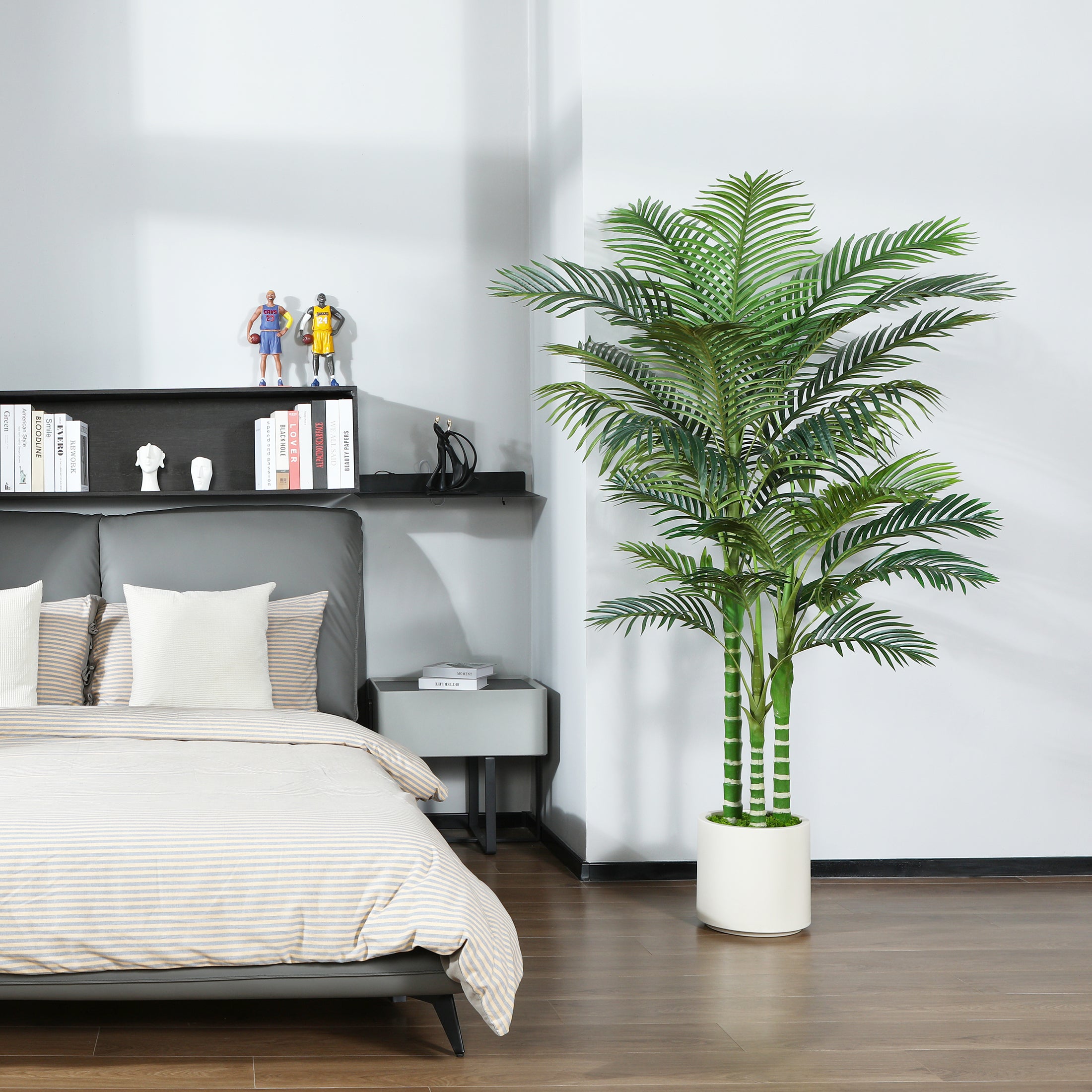 6ft Artificial Golden Cane Palm Tree with realistic green foliage