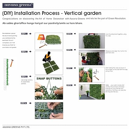 Artificial Wall Grass Panel – 50x50x5 cm Vertical Garden for Home & Office Décor | 100% UV-Protected for Indoor & Outdoor Use
