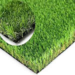 Close-up of artificial grass with a white border