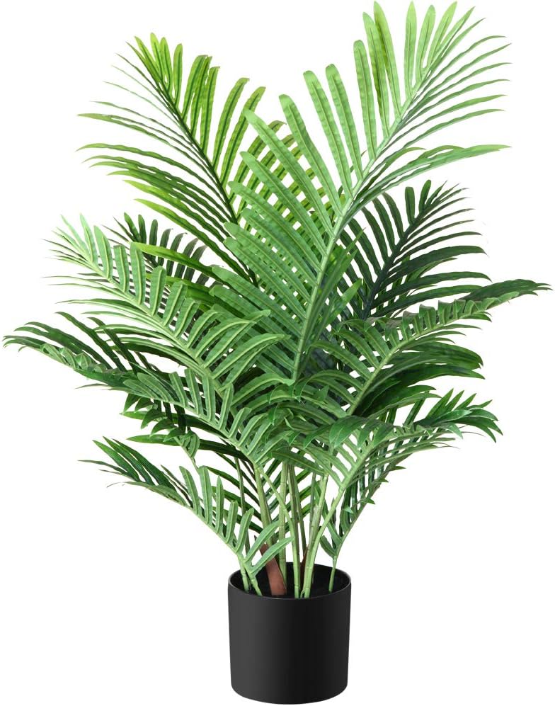 3 Ft Artificial Majesty Palm Tree in Pot – Lush Faux Ravenea Rivularis for Indoor & Outdoor Décor – adds a lush green touch to interiors