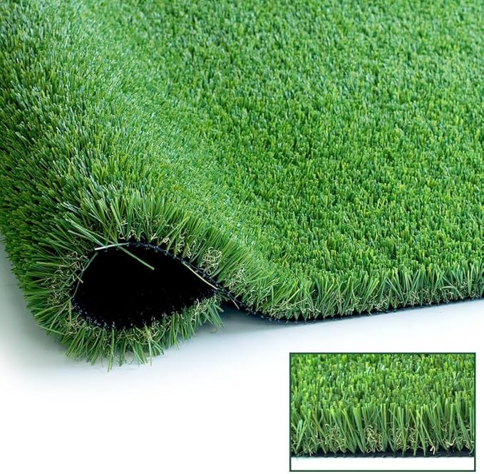 35mm Artificial Grass Turf – 4FT x 6.5FT Customizable Synthetic Grass Rug with Drainage for Indoor & Outdoor Use, Fake Lawn Carpet for Pets, Garden, Patio & Balcony