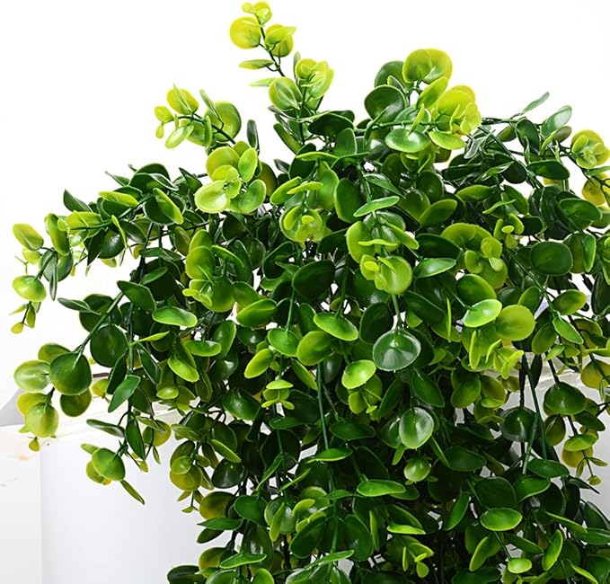 2 Pcs Artificial Hanging Eucalyptus Plants – UV Resistant Faux Greenery Vines for Outdoor & Indoor