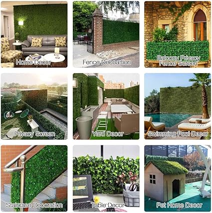 Artificial Hedge Mats – 100x100cm Faux Greenery Panels with Decorative Leaves | UV-Resistant Fence & Wall Covering for Home, Garden, Villa & Outdoor Décor in Bangalore