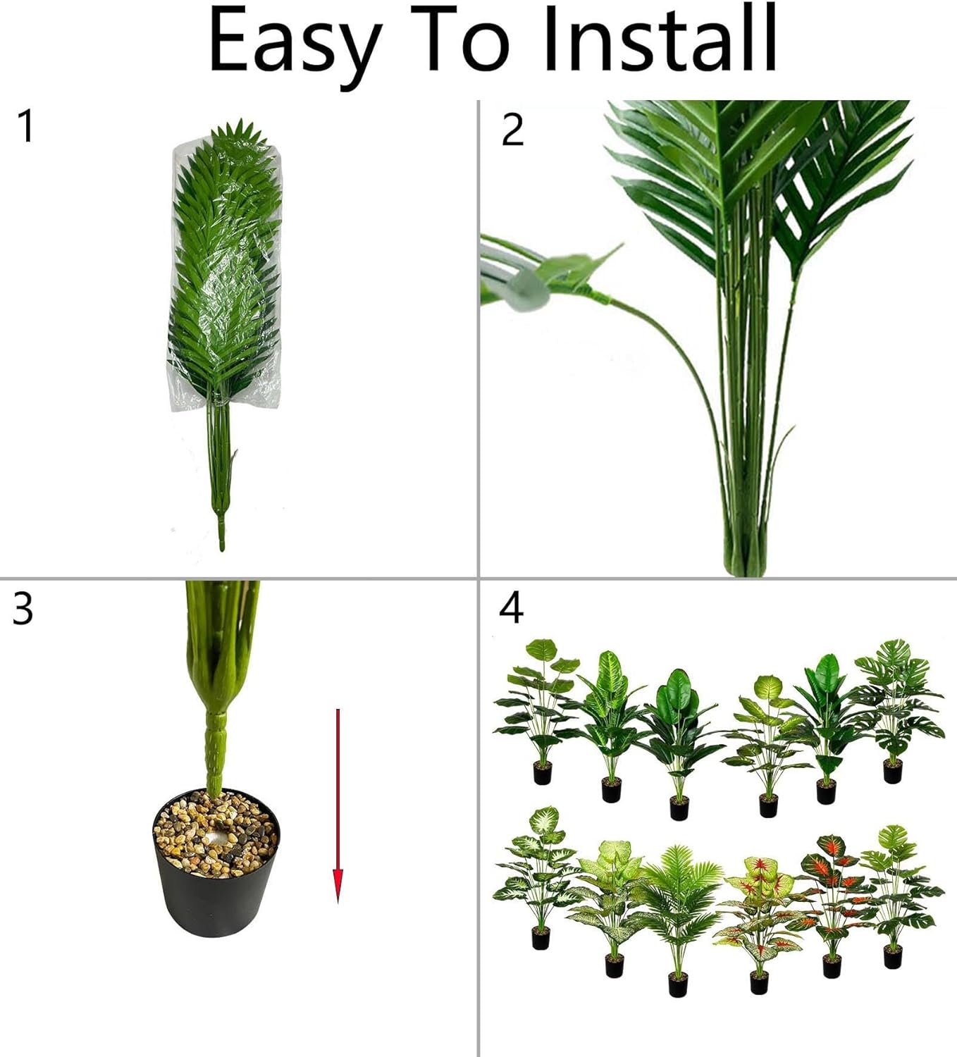 2 Ft Artificial Palm Tree Faux Silk Plant in Pot for Home Office Living Room Bedroom Stairs Foyer Modern Decor Indoor Outdoor Lifelike Fake Potted Housewarming Gifts (80cm Green Banana) – faux greenery with vibrant texture