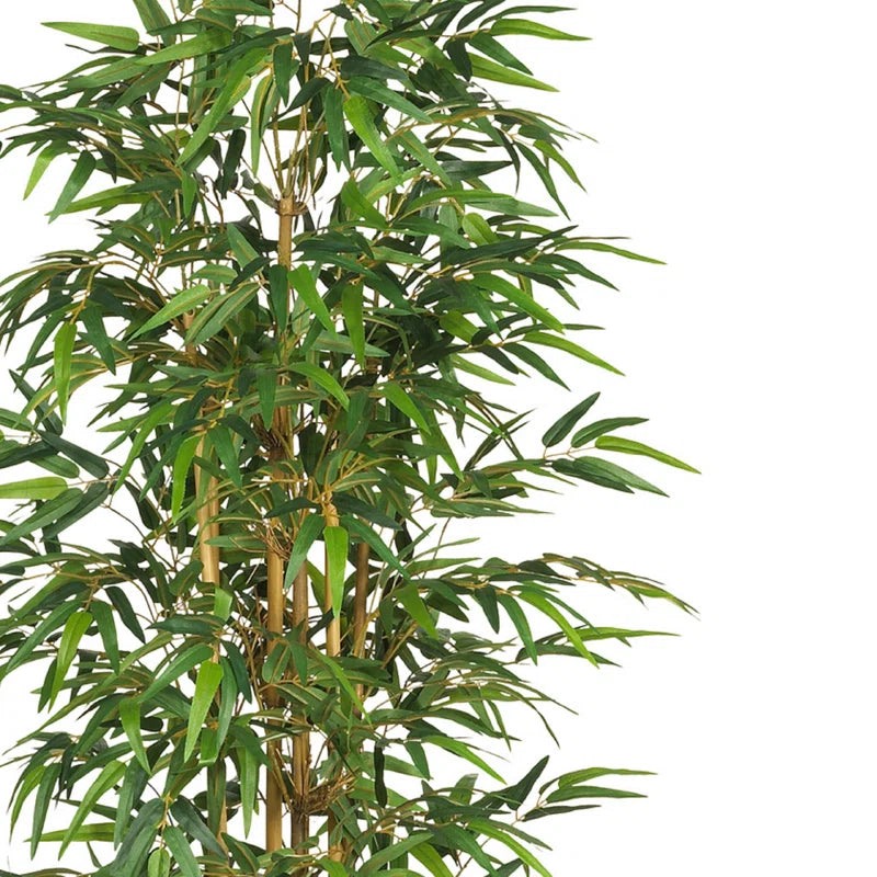 Close-up of Artificial Bamboo Plant showcasing detailed fabric leaves