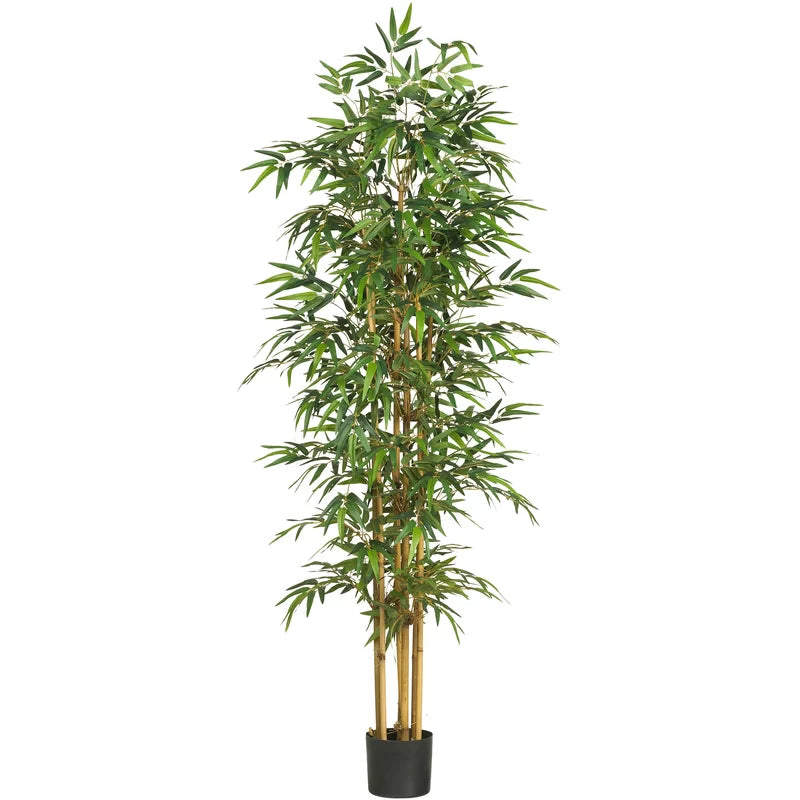 Lifelike Faux Bamboo Plant featuring lush green foliage