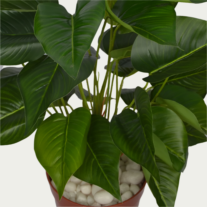 2 Ft Artificial Betel Leaf Bush – Faux Green Plant close-up highlighting realistic details