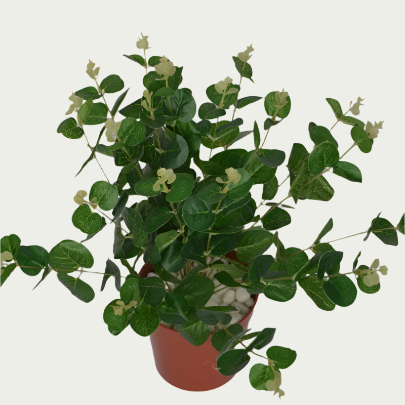 1 Ft Artificial Green Carpinteria Bush 2 – Faux Green Plant set on a living room table