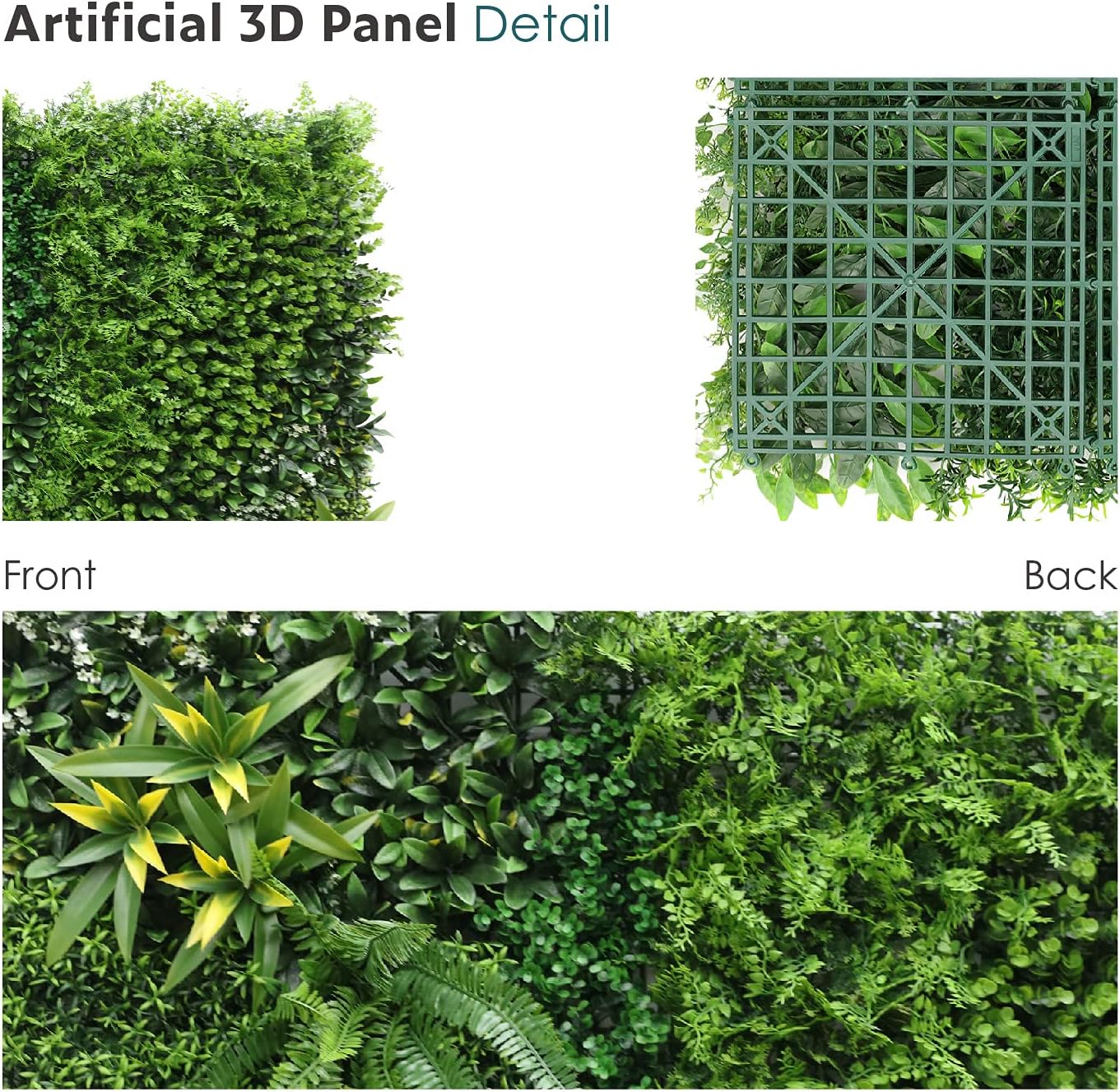 Artificial Boxwood Wall Panel – 100x100 cm Faux Ivy Privacy Screen for Indoor & Outdoor Wall & Fence Décor